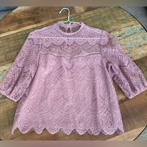 Dusty rose lace blouse